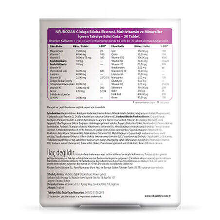 Vitabiotics Neurozan Original Takviye Edici Gıda 30 Tablet - 2