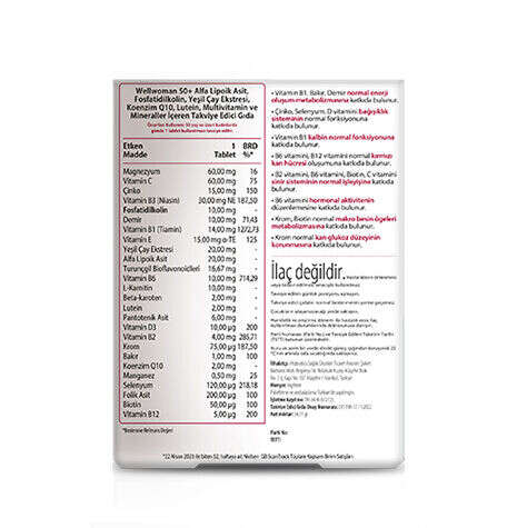Vitabiotics Wellwoman 50+ Takviye Edici Gıda 30 Tablet - 2
