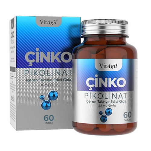 VitAgil Çinko Pikolinat İçeren Takviye Edici Gıda 60 Tablet - Allergo İlaç