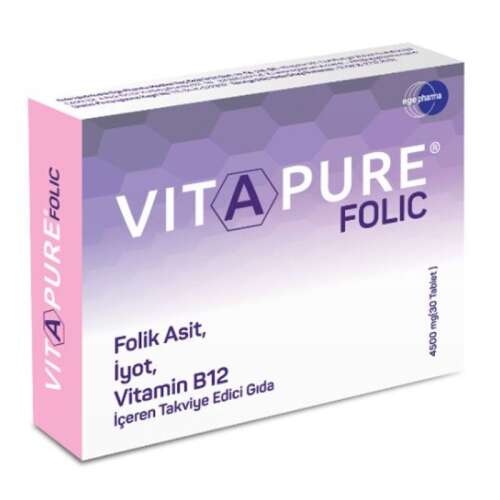 Vitapure Folic Takviye Edici Gıda 30 Tablet - Ege Pharma