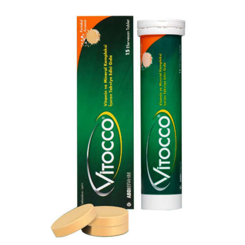 Vitocco Vitamin Mineral İçeren Takviye Edici Gıda 15 Efervesan Tablet - Abdi İbrahim