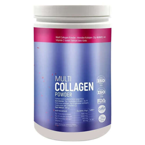 Voonka Multi Collagen Powder Hidrolize Kollajen Tip 1 2 3 Vitamin C 300 gr - 2