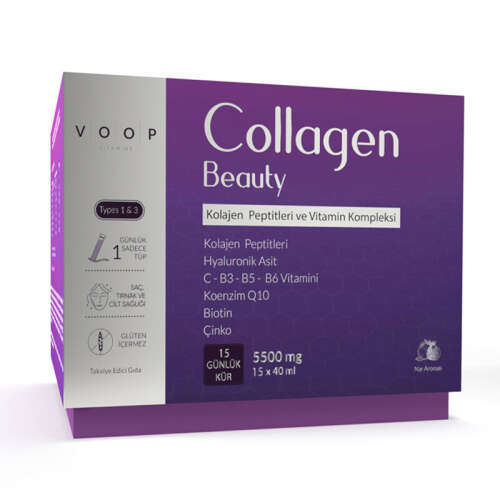 Voop Collagen Beauty Nar Aromalı Kolajen 5500 mg - 15 Likit Tüp - 1