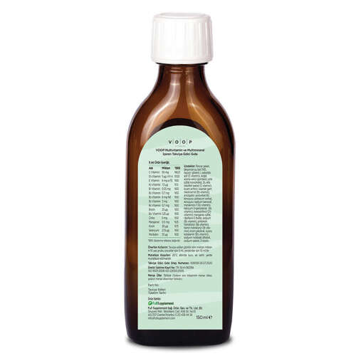 Voop Multivitamin Multimineral İçeren Takviye Edici Gıda 150 ml - 3