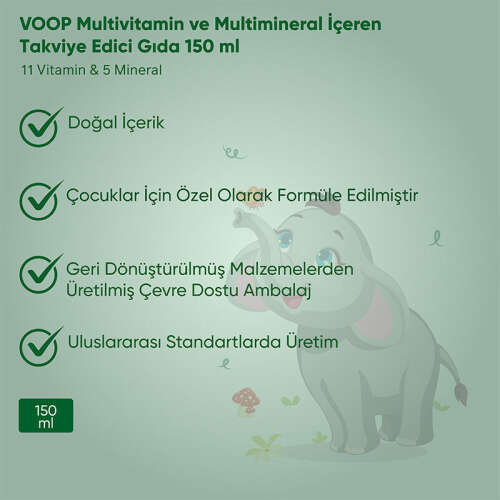 Voop Multivitamin Multimineral İçeren Takviye Edici Gıda 150 ml - 4