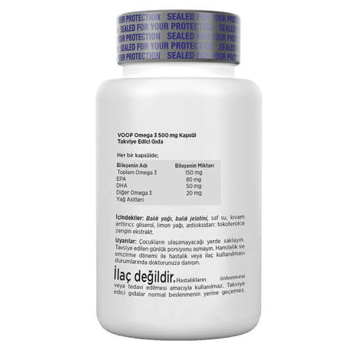 Voop Omega-3 500 mg Takviye Edici Gıda 60 Kapsül - 2