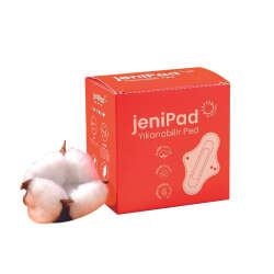 W Beside Jenipad Yıkanabilir Kadın Pedi Pamuklu Sızdırmaz Normal Ultra Emici Beyaz 3 Adet - 1