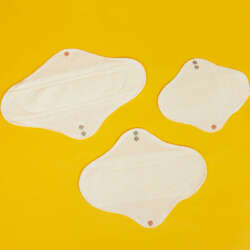 W-Beside JeniPad Pamuk Yıkanabilir Sızdırmaz Kadın Pedi Beyaz Mıx 3 Adet ( Günlük, Normal, Gece ) - 2