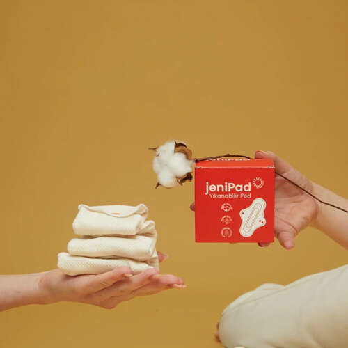 W Beside Jenipad Pamuk Yıkanabilir Sızdırmaz Kadın Pedi Beyaz Tanga 6 Adet - 2