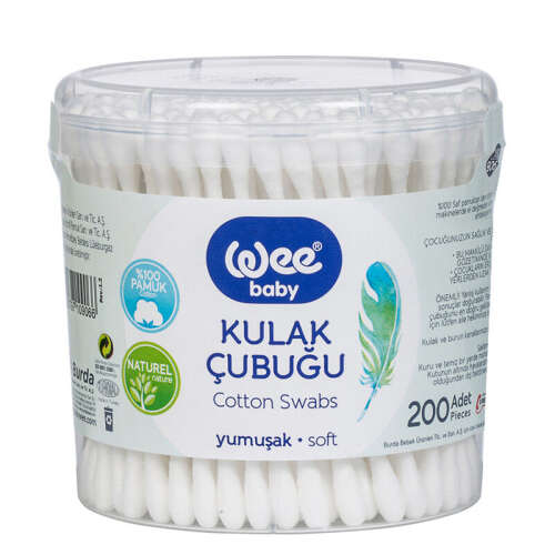 Wee Baby Pamuklu Kulak Çubuğu 200 Adet - Wee Baby