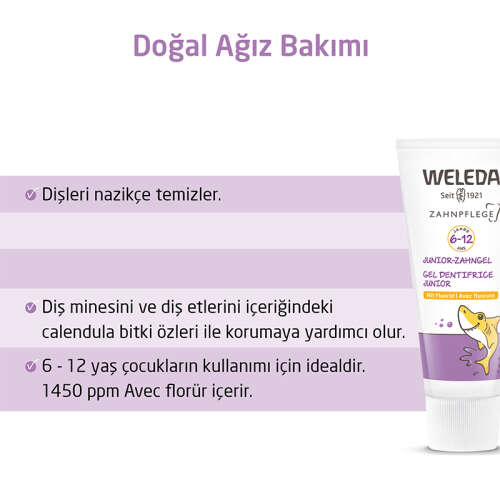 Weleda Çocuklar için Florürlü Doğal Diş Macunu 50 ml - 6-12 Yaş - Weleda