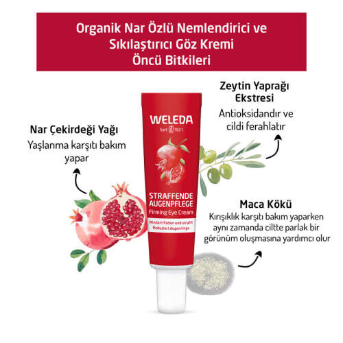 Weleda Nar Özlü Organik Nemlendirici ve Sıkılaştırıcı Göz Kremi 12 ml - 4