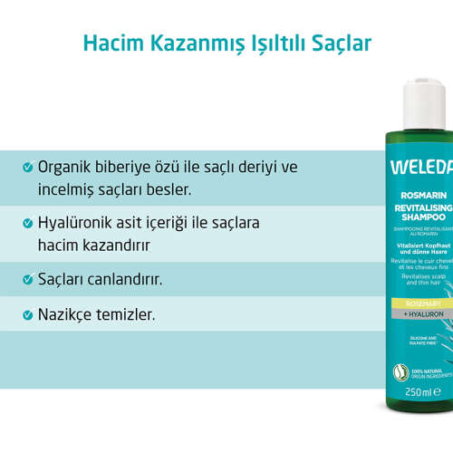 Weleda Rosmarin Biberiye Özlü Canlandırıcı Şampuan 250 ml - 3