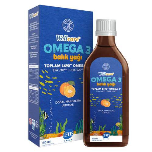 Wellcare Omega 3 Doğal Mandalina Aromalı Balık Yağı 150 ml - Wellcare