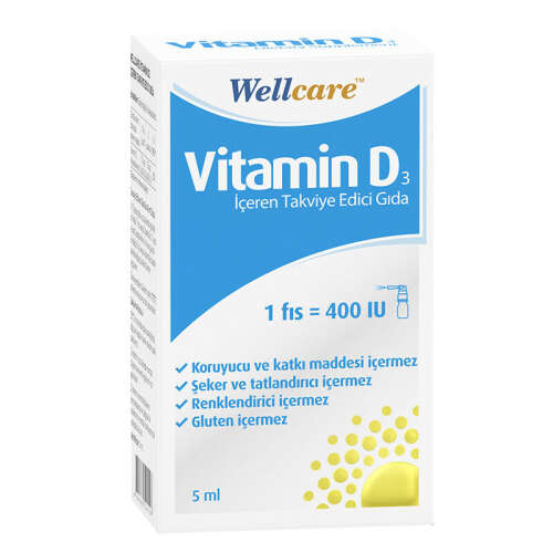 Wellcare Vitamin D3 İçeren Takviye Edici Gıda 5 ml - Wellcare