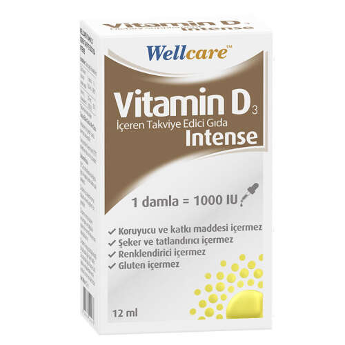 Wellcare Vitamin D3 Intense Takviye Edici Gıda 12 ml - Wellcare