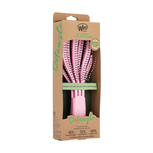 Wet Brush Go Green Kıvırcık Saçlara Özel Dolaşık Açıcı Saç Fırçası Pembe - 3