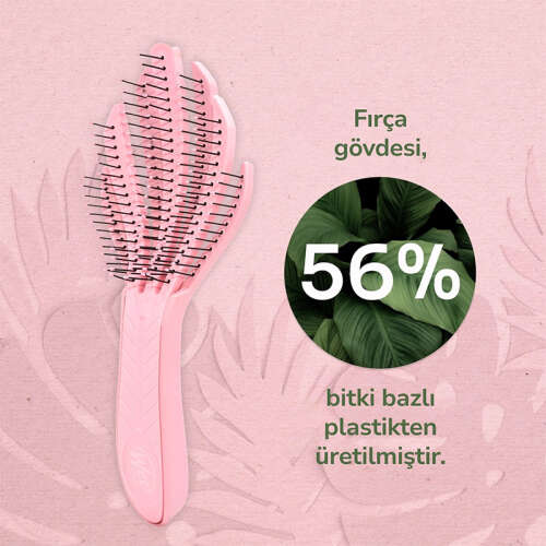 Wet Brush Go Green Kıvırcık Saçlara Özel Dolaşık Açıcı Saç Fırçası Pembe - 5