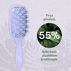 Wet Brush Go Green Paddle Detangler Kalın Telli Saçlar İçin Geniş Saç Fırçası - Lila - 5
