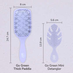 Wet Brush Go Green Paddle Detangler Kalın Telli Saçlar İçin Geniş Saç Fırçası - Lila - 6