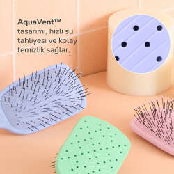 Wet Brush Go Green Paddle Detangler Kalın Telli Saçlar İçin Geniş Saç Fırçası - Lila - 7