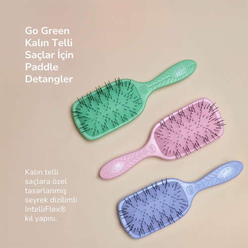 Wet Brush Go Green Paddle Detangler Kalın Telli Saçlar İçin Geniş Saç Fırçası - Lila - 8