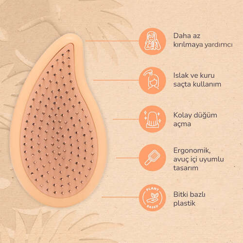 Wet Brush Go Green Palm Detangler Hindistan Cevizi Yağlı Saç Fırçası - 3