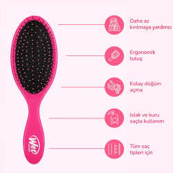 Wet Brush Original Detangler Dolaşık Açıcı Saç Fırçası Pembe - 6