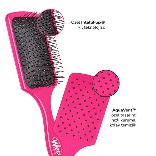 Wet Brush Paddle Detangler Dolaşık Açıcı Geniş Saç Fırçası Pembe - 4