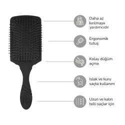 Wet Brush Pro Paddle Detangler Dolaşık Açıcı Geniş Saç Fırçası - Siyah - 6