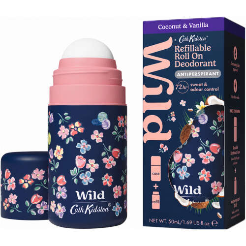 Wild Antiperspirant Roll On Cath Kidston Marble Ditsy Case - Coconut - Vanilla Refill 50 ml - 2