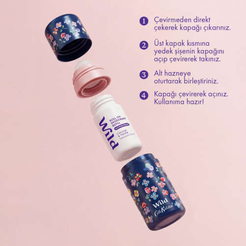 Wild Antiperspirant Roll On Cath Kidston Marble Ditsy Case - Coconut - Vanilla Refill 50 ml - 3