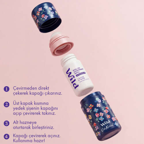 Wild Antiperspirant Roll On Coconut - Vanilla Refill Deodorant Yedek Dolum 50 ml - 3