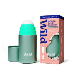 Wild Antiperspirant Roll On Aqua Case - Fresh Cotton - Sea Salt Refill Deodorant 50 ml - 2