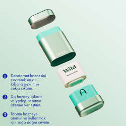 Wild Refill Yedek Stick Deodorant İçi Doğal Formül - Fresh Cotton - Sea Salt 40 g - 3