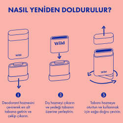 Wild Refill Yedek Stick Deodorant İçi Doğal Formül - Fresh Cotton - Sea Salt 40 g - 7