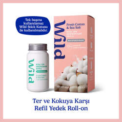 Wild Antiperspirant Roll On Fresh Cotton - Sea Salt Refill Deodorant Yedek Dolum 50 ml - 1