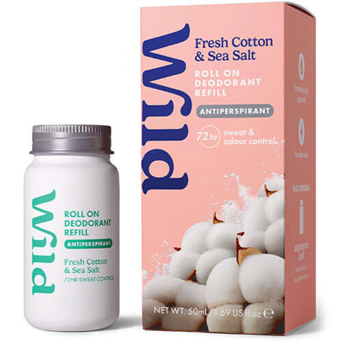 Wild Antiperspirant Roll On Fresh Cotton - Sea Salt Refill Deodorant Yedek Dolum 50 ml - 2