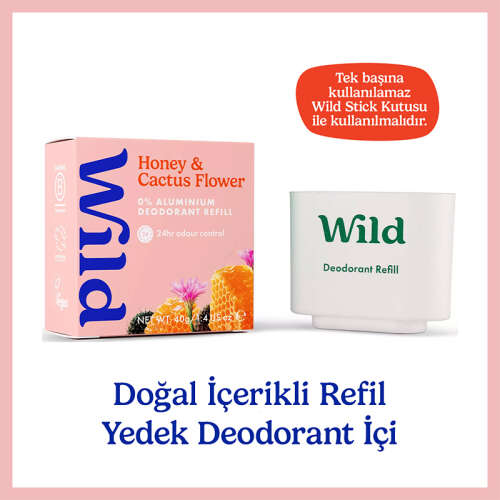 Wild Refill Yedek Stick Deodorant İçi Doğal Formül - Honey - Cactus Flower 40 g - Wild
