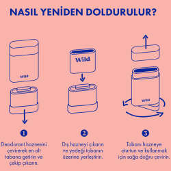 Wild Refill Yedek Stick Deodorant İçi Doğal Formül - Pink Grapefruit - Lime 40 g - 6