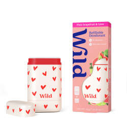 Wild Natural Stick Deodorant Kutu + Refill Paketi - Love Heart Case + Pink Grapefruit & Lime 40 g - 2