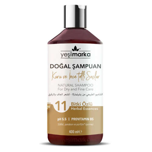 Yeşilmarka Kuru ve İnce Telli Saçlar İçin Doğal Şampuan 400 ml - Yeşilmarka