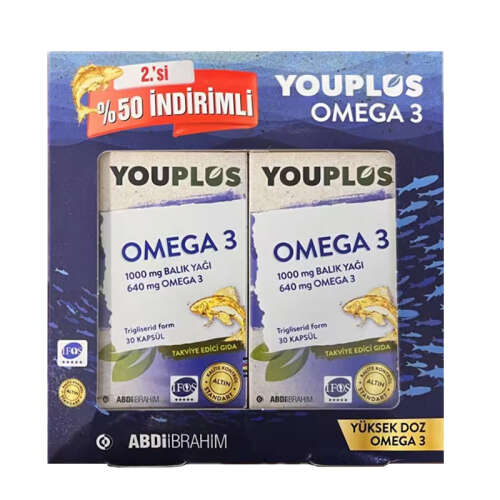 YouPlus Daily 1000 mg Omega-3 2x30 Kapsül - 1
