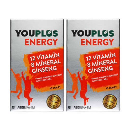 Youplus Energy Vitamin ve Mineral Kompleksi 2 x 30 Tablet - Abdi İbrahim