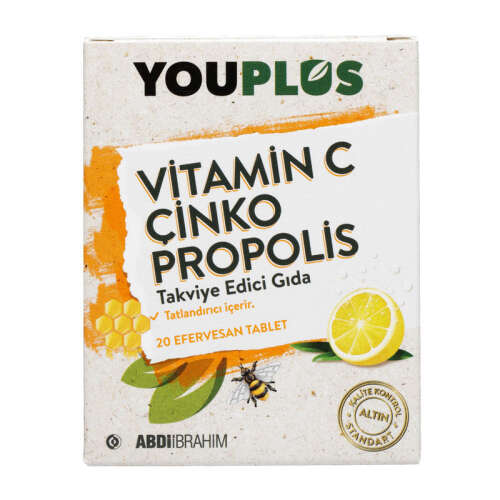 Youplus Vitamin C Çinko Propolis 20 Efervesan Tablet - Abdi İbrahim