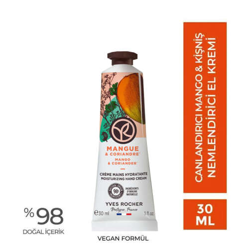 Yves Rocher Mangue Canlandırıcı Mango Kişniş Nemlendirici El Kremi 30 ml - 2