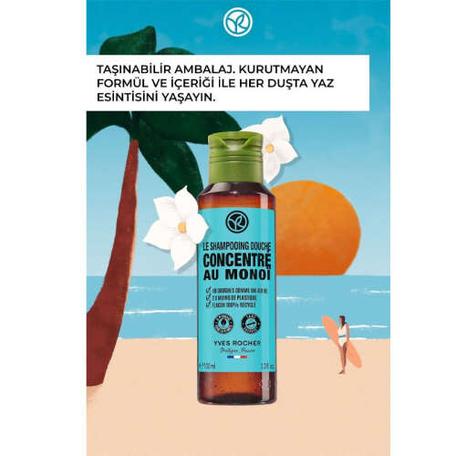Yves Rocher Monoi Konsantre Saç ve Vücut Şampuanı 100 ml - 8