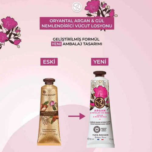 Yves Rocher Oryantal Argan Gül Nemlendirici El Kremi 30 ml - 4