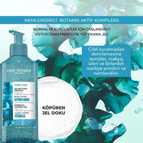 Yves Rocher Pure Algue Antioksidan Prebiyotik Yüz Yıkama Jeli 390 ml - 3