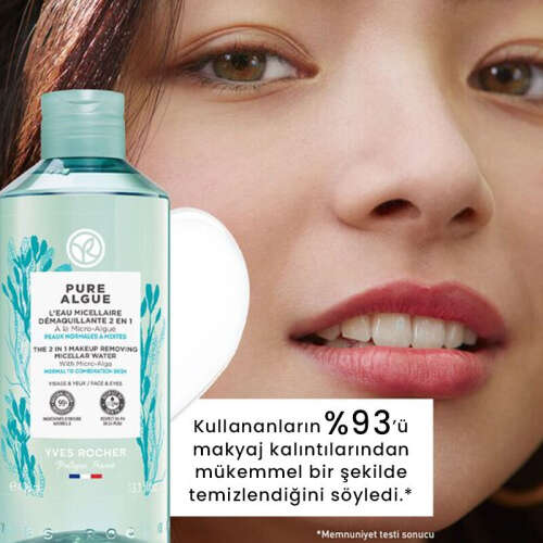 Yves Rocher Pure Algue Nemlendirici ve Ferahlatıcı Yüz ve Makyaj Temizleme Suyu 400 ml - 4